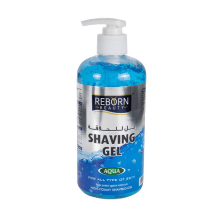 REBORN BEAUTY-SHAVING GEL-BLUE WITH PUMP-500ML