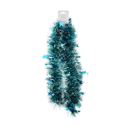 Christmas tinsel with mini stars, 9x200 cm