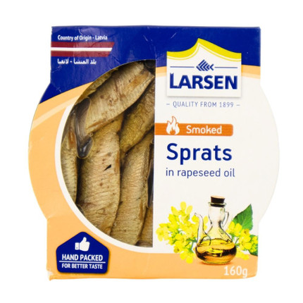 Larsen Smoked sprats rapeseed oil 160G