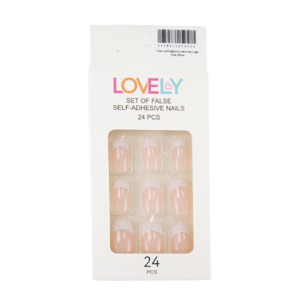 False self-adhesive nails set-Dark Blue,Light Pink