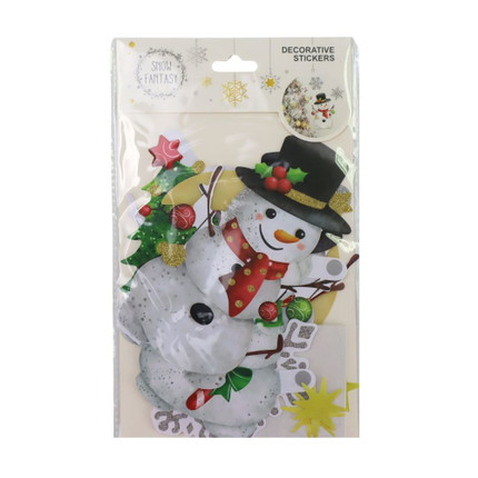 Christmas interior stickers, Snow Fantasy, assorted