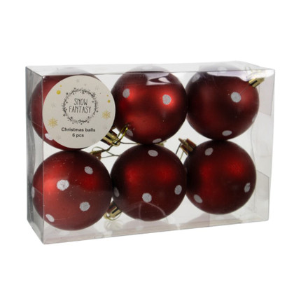 Christmas balls, Snow fantasy, 6 pcs., assorted