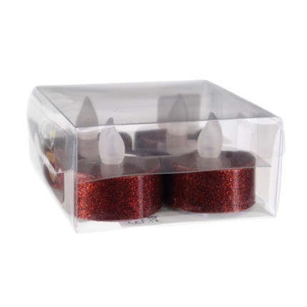 LED candle, Snow Fantasy, 4 pcs, assorted