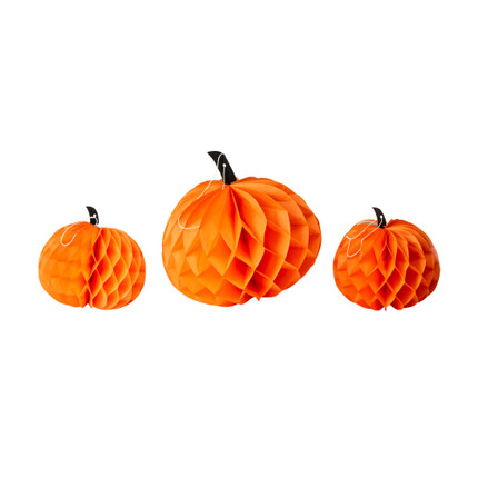 Paper decoration Pumpkin, 3 pcs