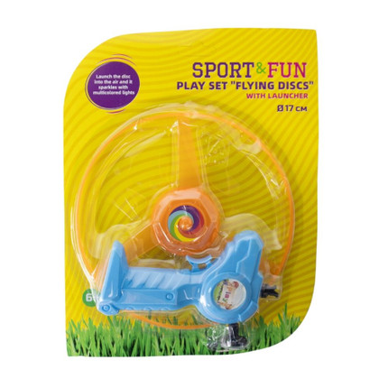 Play set Fly discs with light-Purple, Yellow
