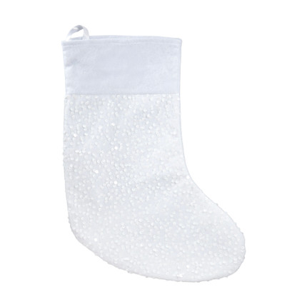 Christmas stocking with sequins, Snow Fantasy, assorted