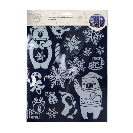 Christmas glowing stickers, assorted