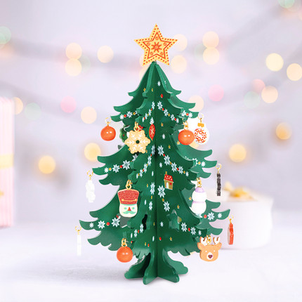 Set: wooden Christmas tree decoration, assorted