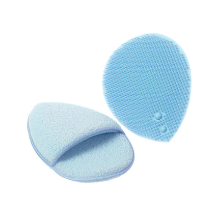 Facial cleansing set: sponge, brush