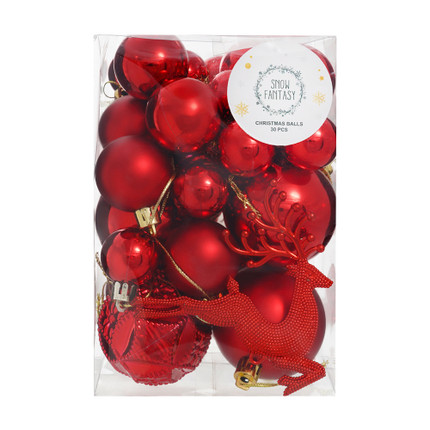 Christmas balls, Snow Fantasy, 30 pcs, assorted