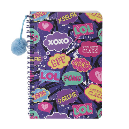 Notebook with fluffy ball, 60 sheets, in assortment