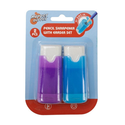 Pencil sharpener with eraser set, Hupper Dupper, 2 pcs