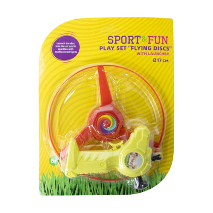 Play set Fly discs with light-Purple, Yellow