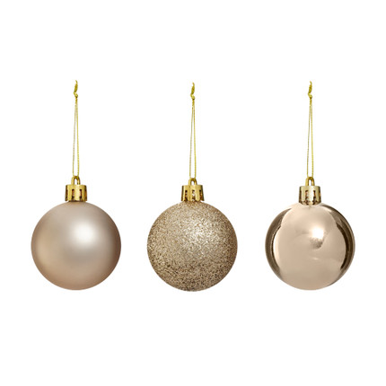 Christmas tree balls, Snow Fantasy, 5 cm, set of 6, assorted