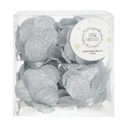 Christmas balls "Flowers", Snow Fantasy, 4 pcs, assorted