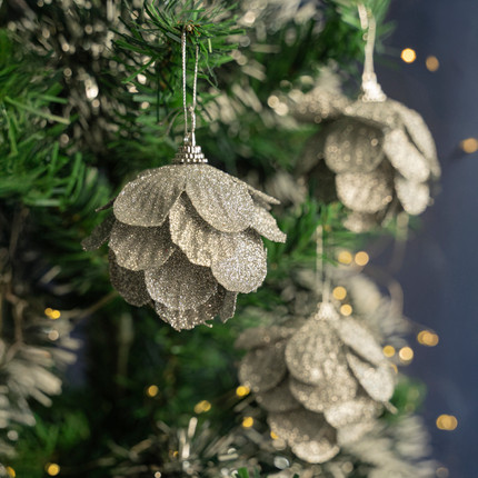 Christmas balls "Flowers", Snow Fantasy, 4 pcs, assorted