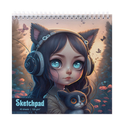 Sketch pad 40 sheets 195x197-Gray -Girl