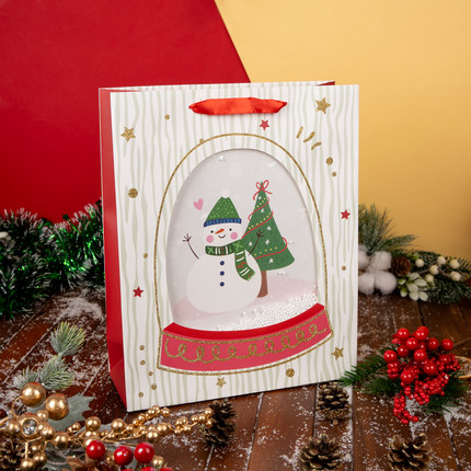 New Year's gift bag, Snow fantasy, 26x32x10 cm, assorted