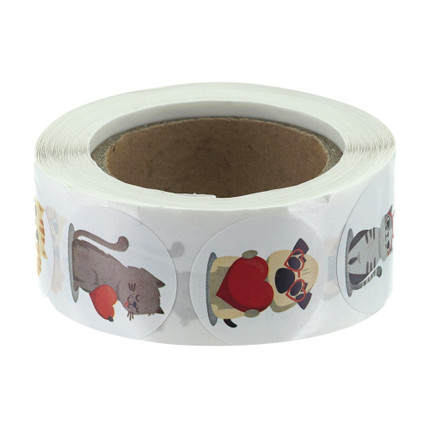 Stickers in roll, 500 pcs., in assortment