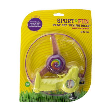 Play set Fly discs with light-Purple, Yellow