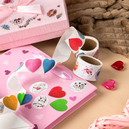 Stickers in roll, 500 pcs., in assortment