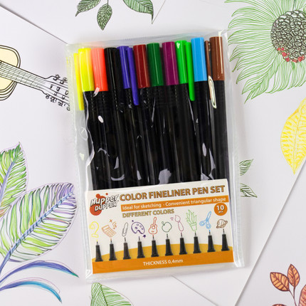 Colored liner pens, 10 colors