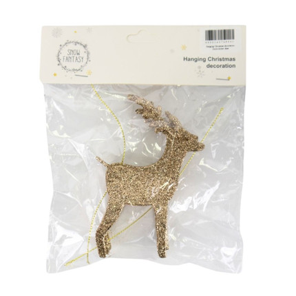 Hanging Christmas decoration gold, assorted