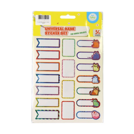 Sticker set for marking children’s belongings, assorted