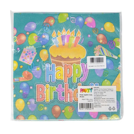 Party napkin 2 ply, 20 pcs, Party