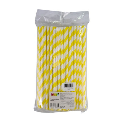 Party paper straw, 100 pcs., in assorment