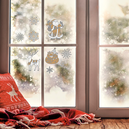 New Year's sticker, Snow fantasy, 57x20.5 cm, assorted