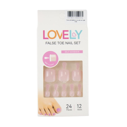 False self-adhesive toe nail set-Light Pink