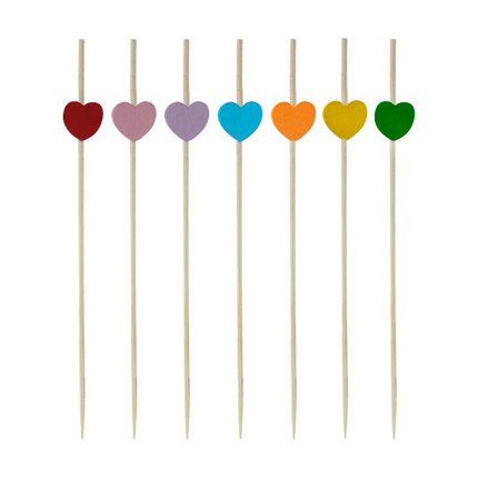Skewers with hearts, 40 pcs.