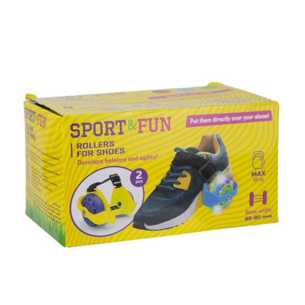 Rollers for shoes with light, 1 pair-Yellow