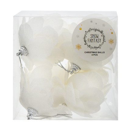 Christmas balls "Flowers", Snow Fantasy, 4 pcs, assorted