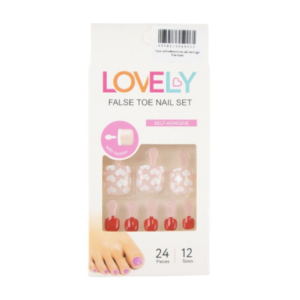 False self-adhesive toe nail set-Light Pink