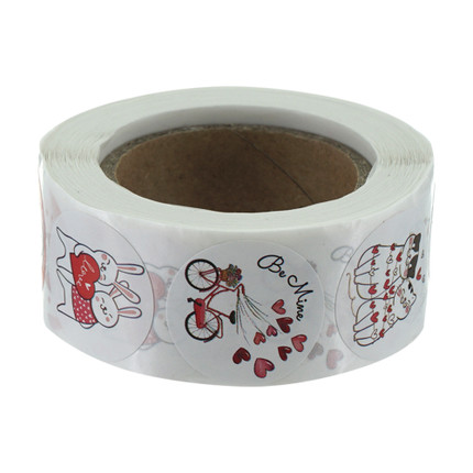 Stickers in roll, 500 pcs., in assortment