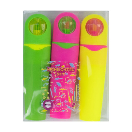 Colored highlighters, 3 colors, assorted