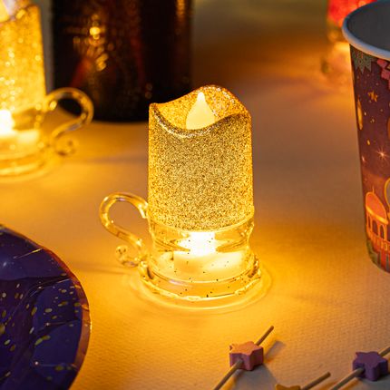 LED candle with handle, in assortment