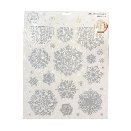 New Year's window sticker "Frosty patterns", Snow fantasy, 42x30 cm, assorted