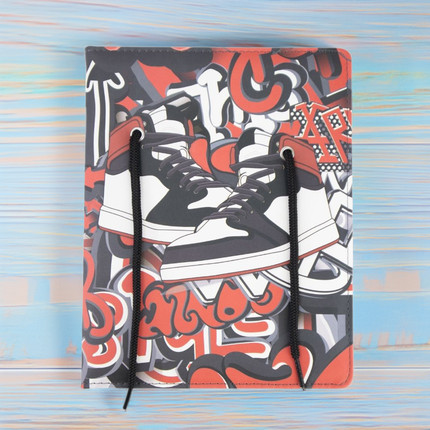 Notebook with print and string, 72 sheets, 16.5x21 cm, assorted