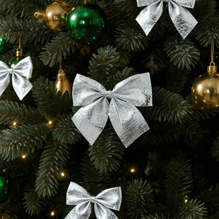 New Year decoration "Bow", Snow fantasy, 12 pcs., in assortment