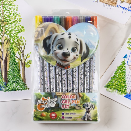 Colored gel pens, 10 colors, assorted