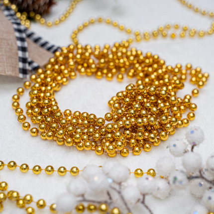 New Year beads, Snow fantasy, 4 m, in assortment