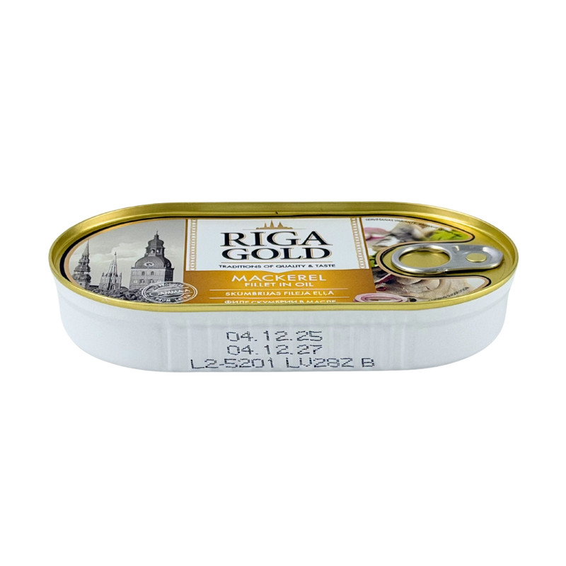 Riga Gold Mackerel Fillets in Oil, 190 g