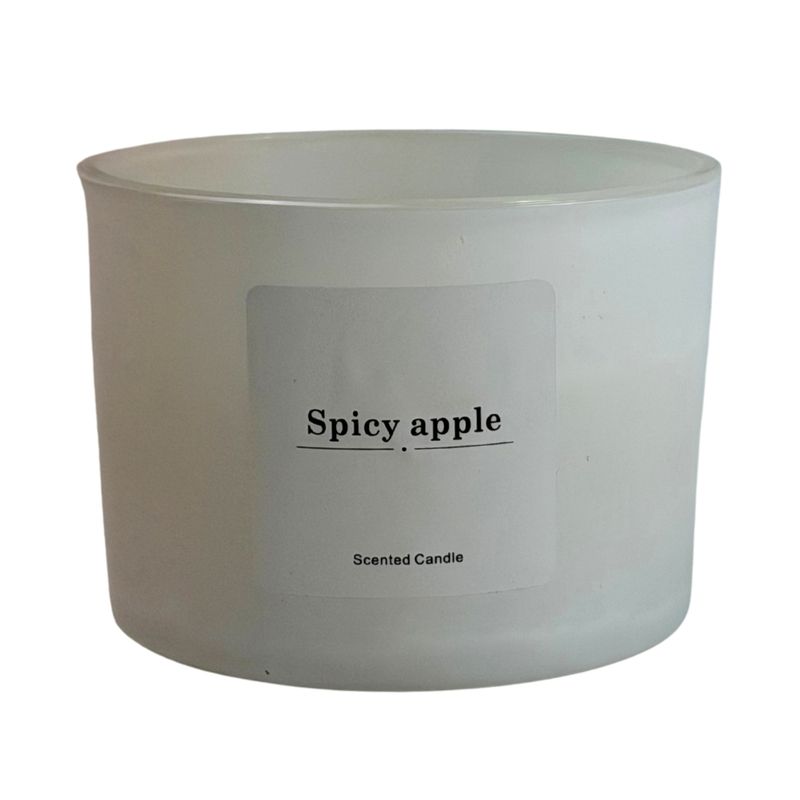 Scented candle in a glass with 3 wicks, in assortment