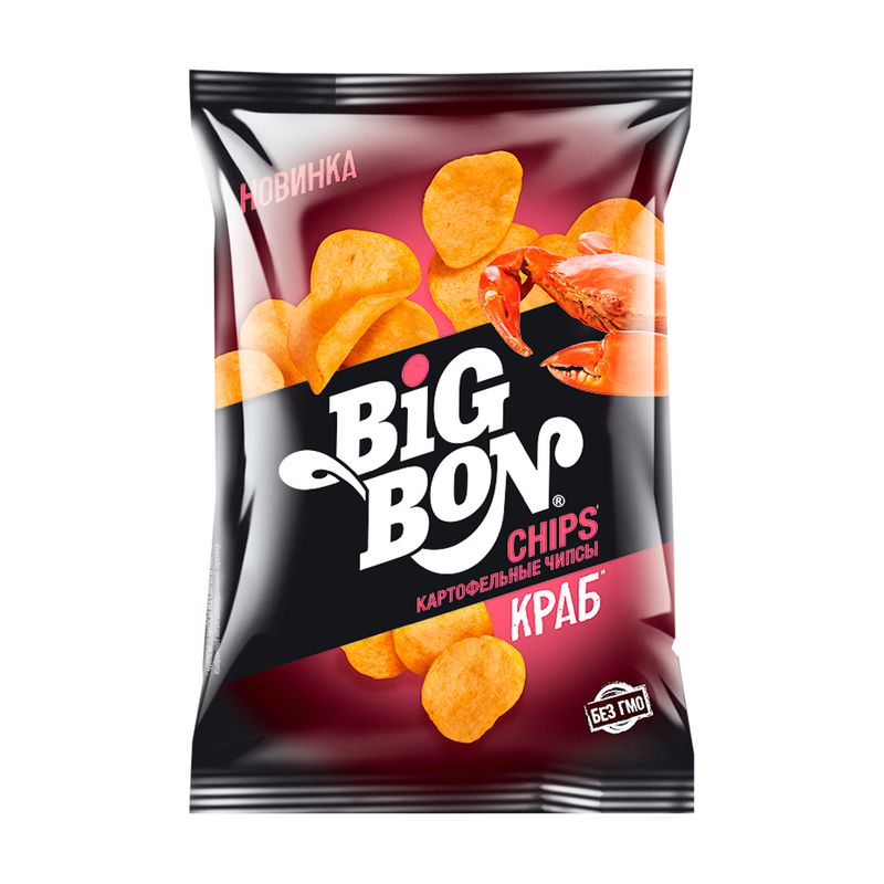 BIG BON Raw potato chips, 75 g, in assortment