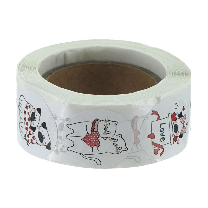 Stickers in roll, 500 pcs., in assortment
