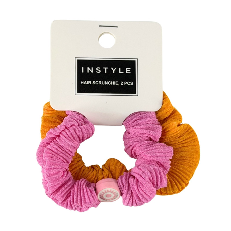Hair scrunchie, 2 pcs, assorted