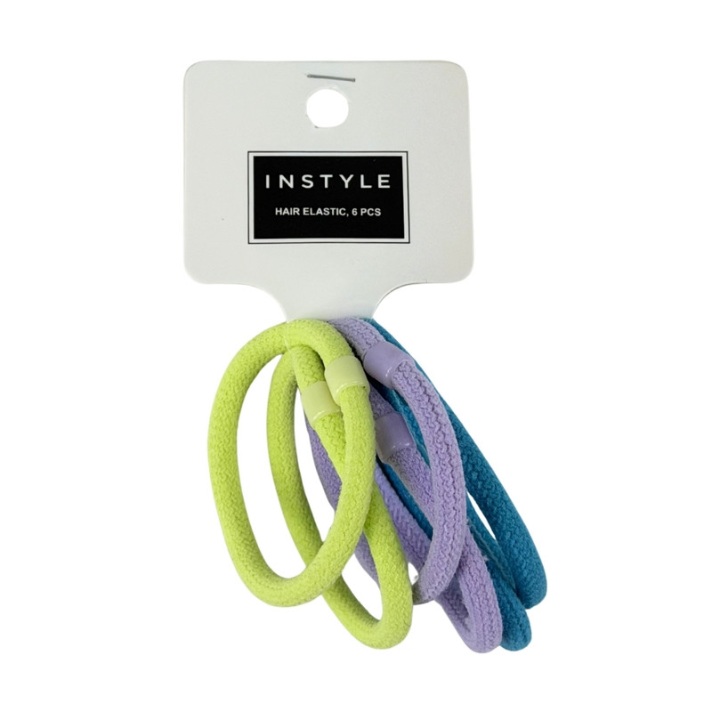 Hair elastic, 6 pcs, assorted